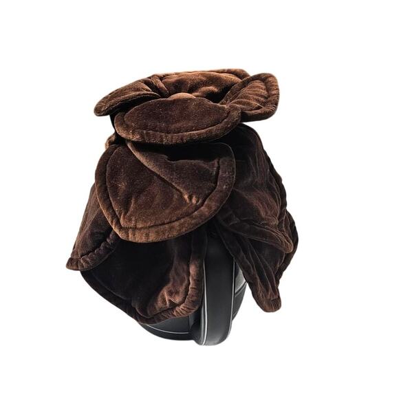 1980s Vintage Velour Flower Petal Tea Cozy Decor Mocha - Picture 4 of 6